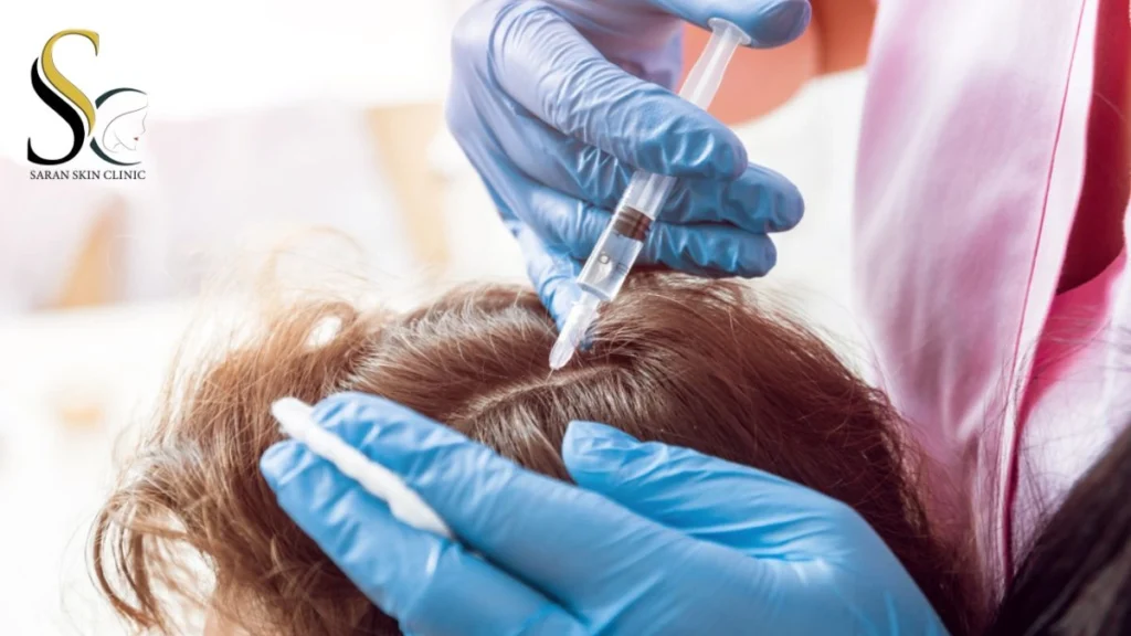 Nurse Giving Injection on the Boy Head
