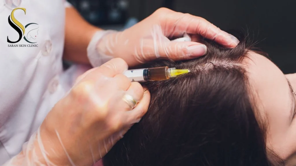 Nurse Giving Injection on the Girl Head