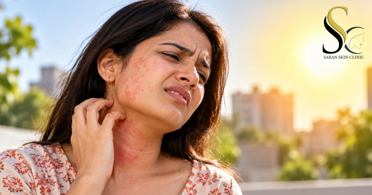 A Girl is suffering from skin infection
